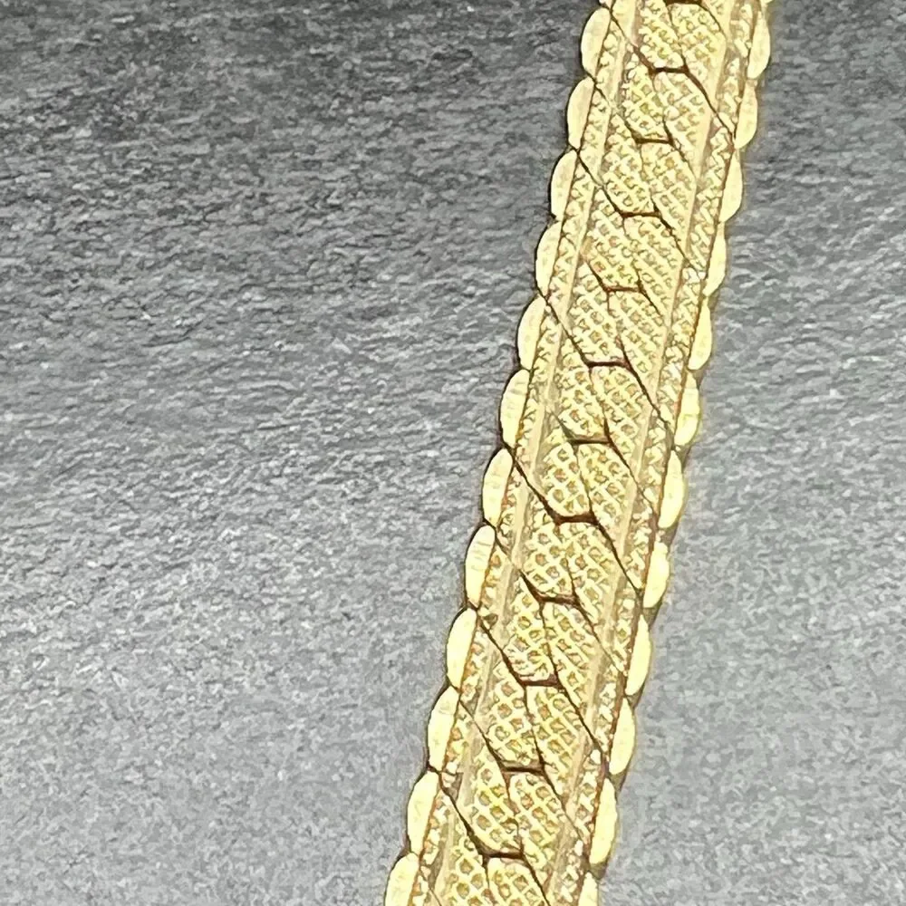 Vintage Napier Textured Gold/Silver Herringbone Necklace 16” Men/Women
